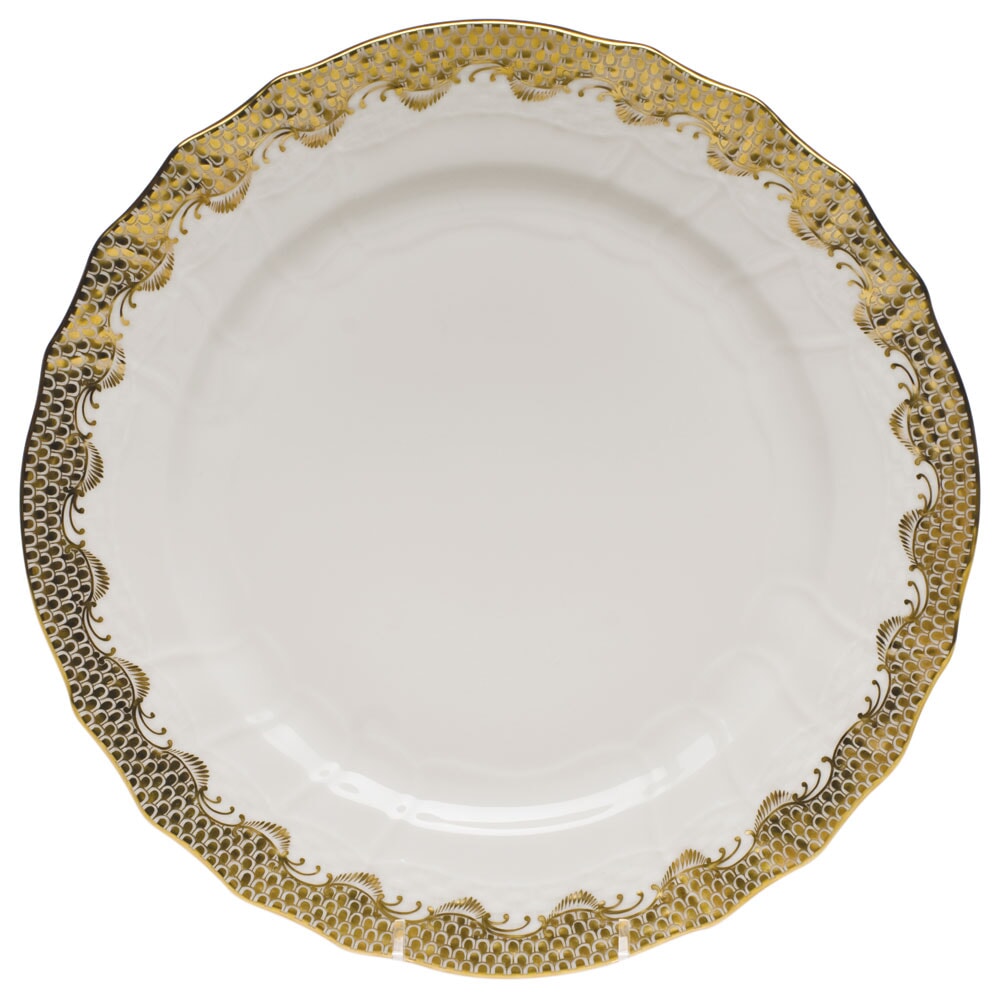 Herend Fish Scale Gold Dinner Plate