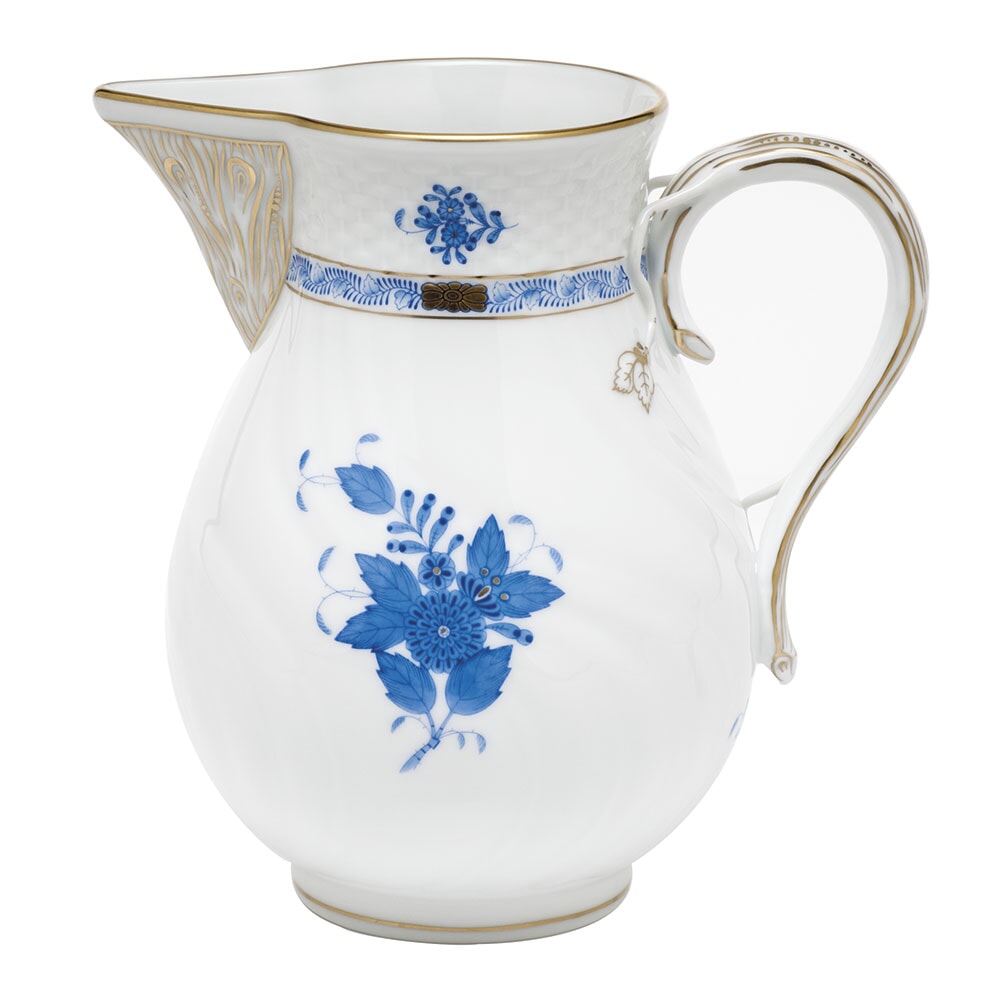 Herend Chinese Bouquet Blue Pitcher, Large