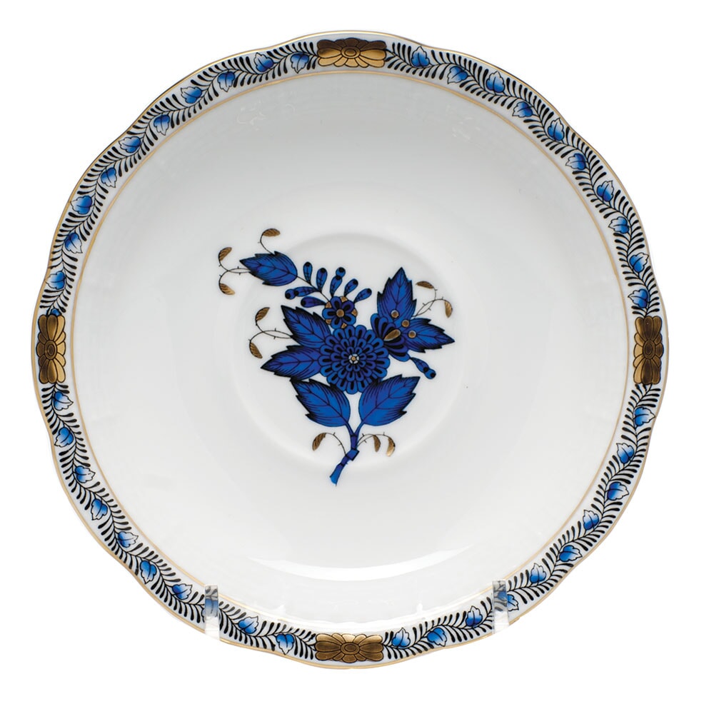 Herend Chinese Bouquet Black Sapphire Tea Saucer
