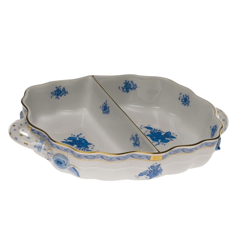 Herend Chinese Bouquet Blue Hors d'Oeuvres Dish