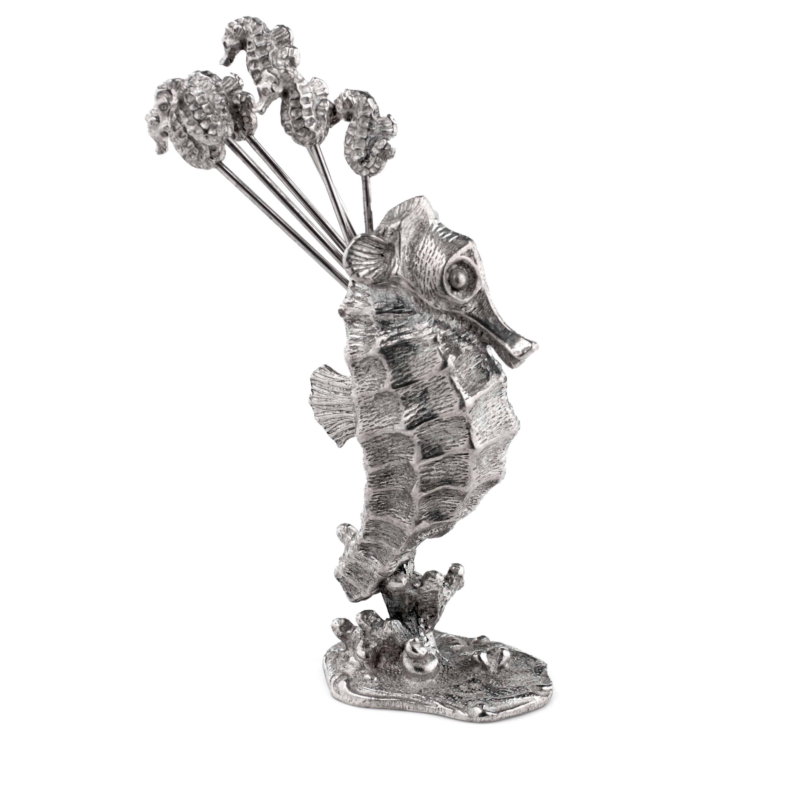 Pewter Seahorse Cocktail Picks Set