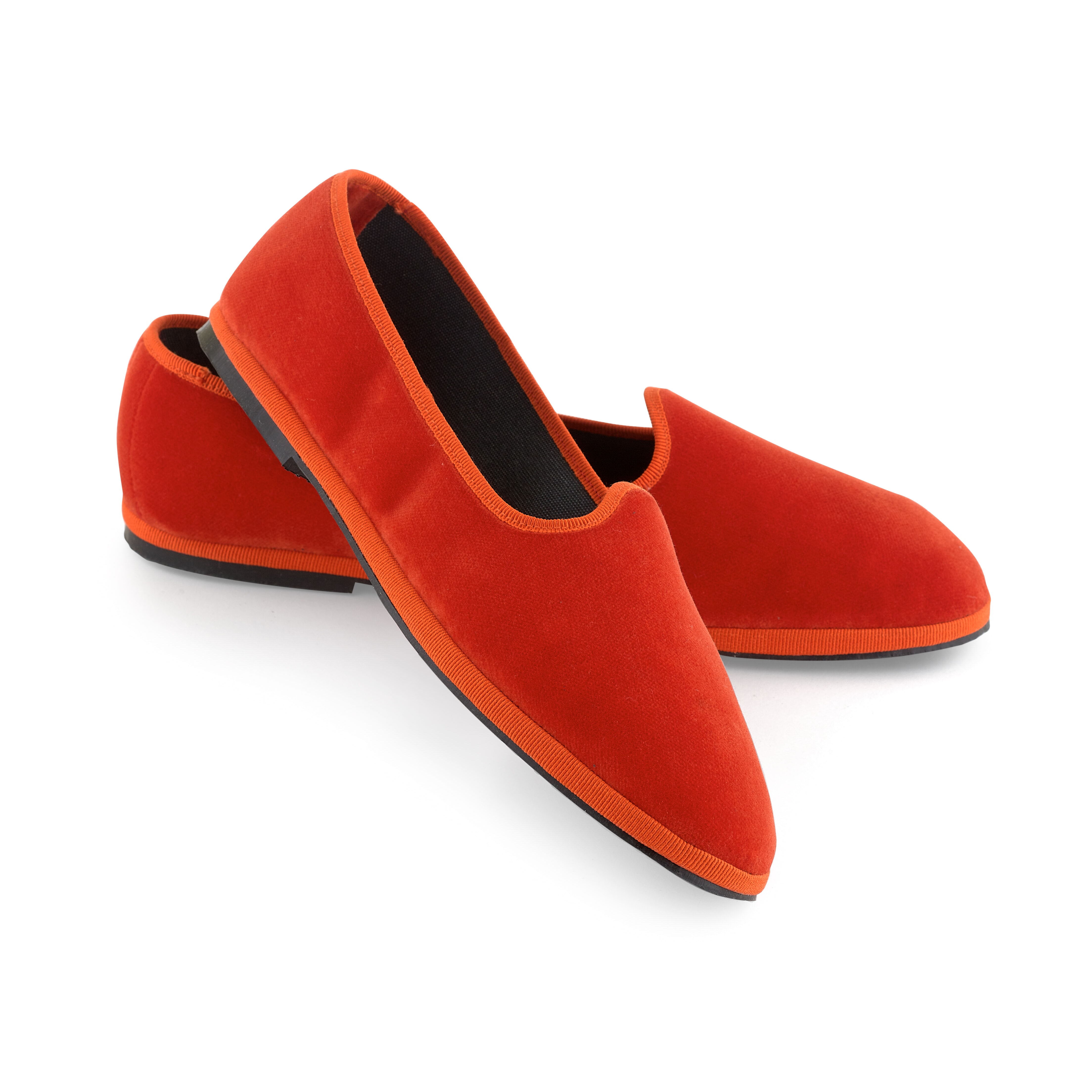 Women's Red & Black Velvet Slippers