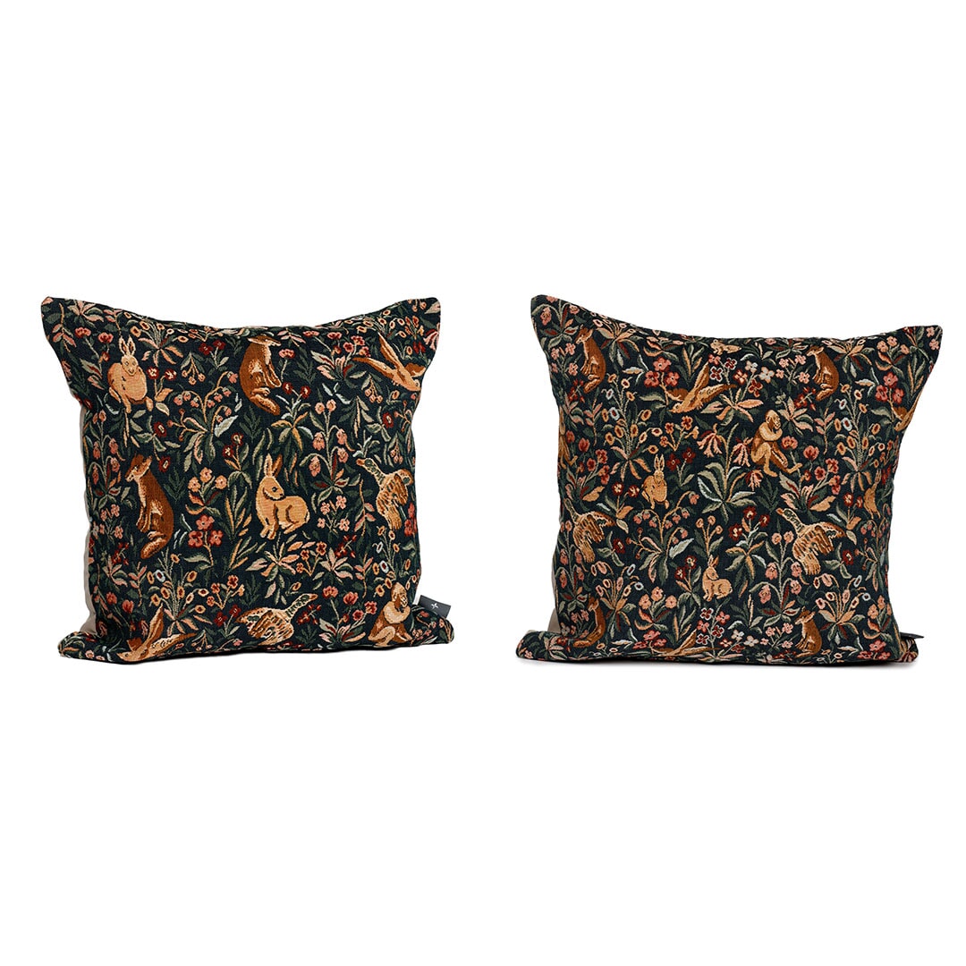 Mille Fleurs Teal Tapestry Pillows