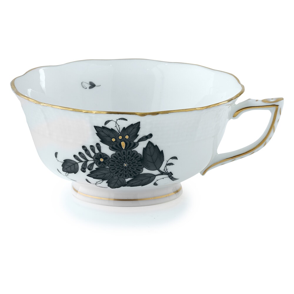 Herend Chinese Bouquet Black Teacup