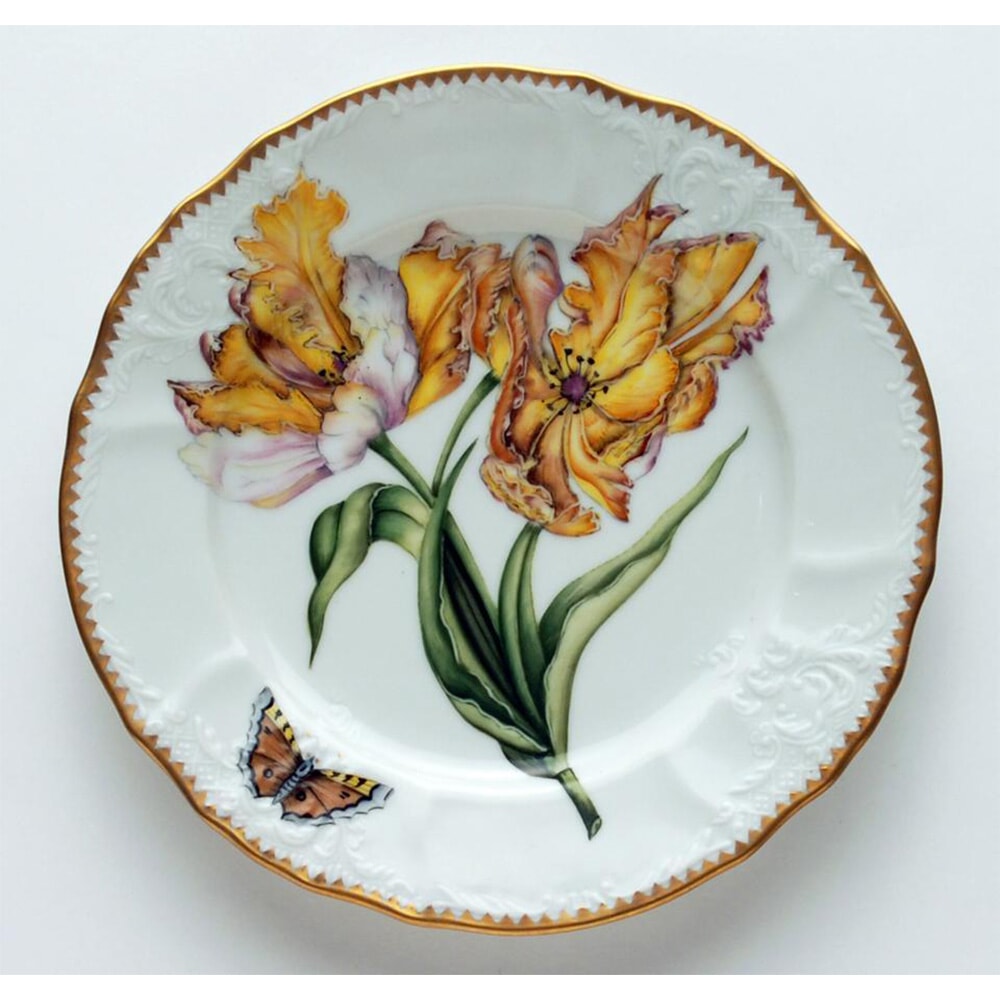 Anna Weatherley Mimosa Salad Plate, Double Tulip