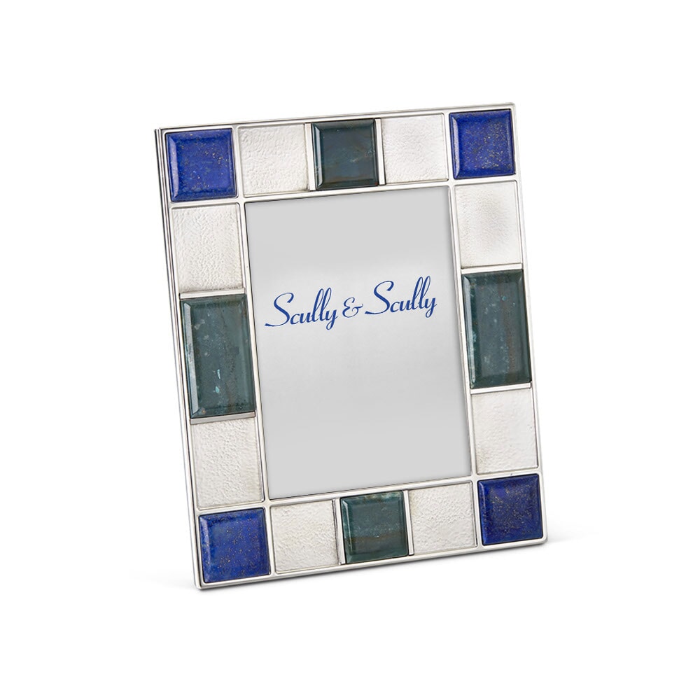 Buccellati Doge Sterling Silver Malachite and Lapis Frame