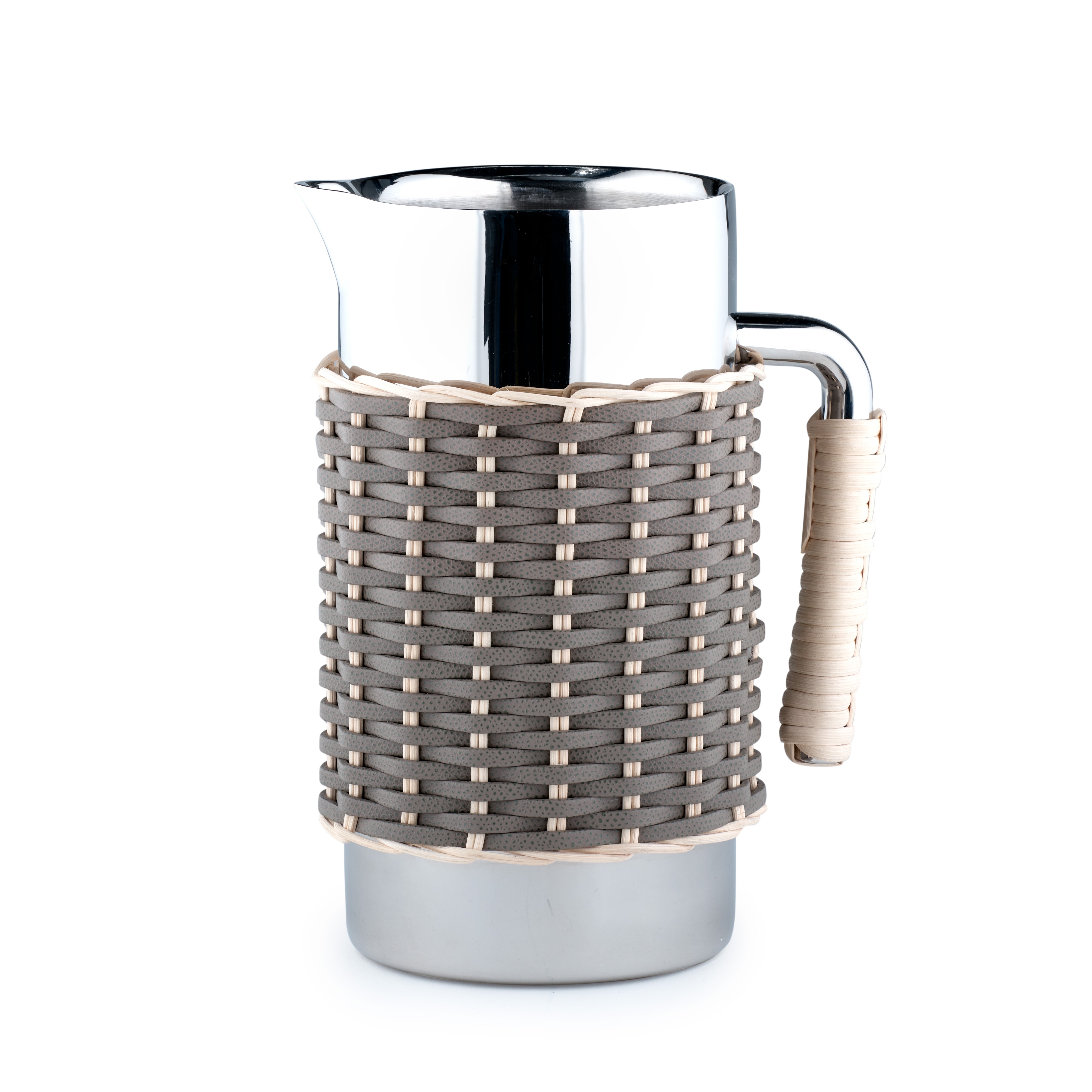 Nantes Pitcher Rattan and Leather 1.8 liter, MUD