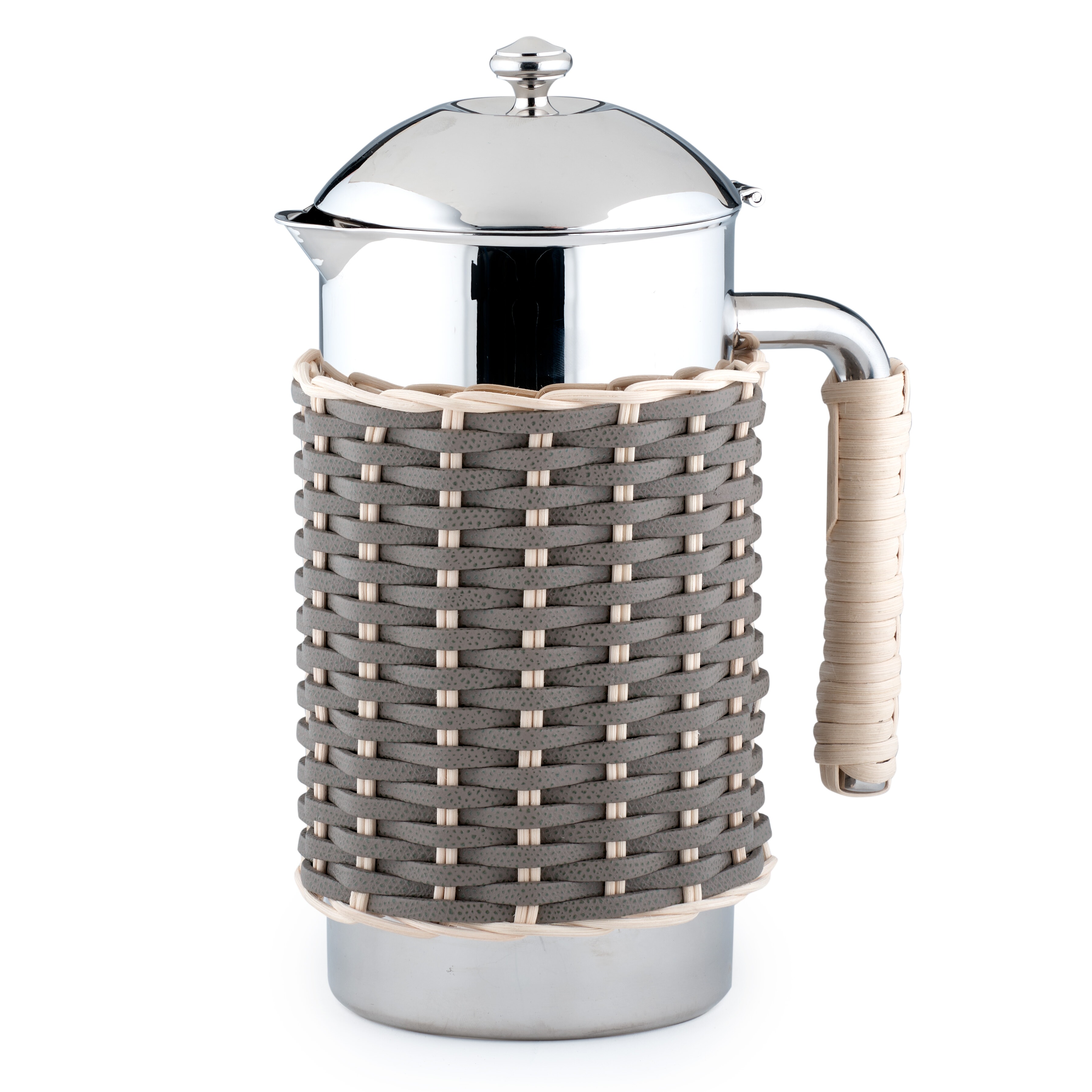 Nantes Pitcher Rattan and Leather 1.8 liter, MUD