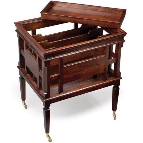 Magazine Rack with Tray and Wheels