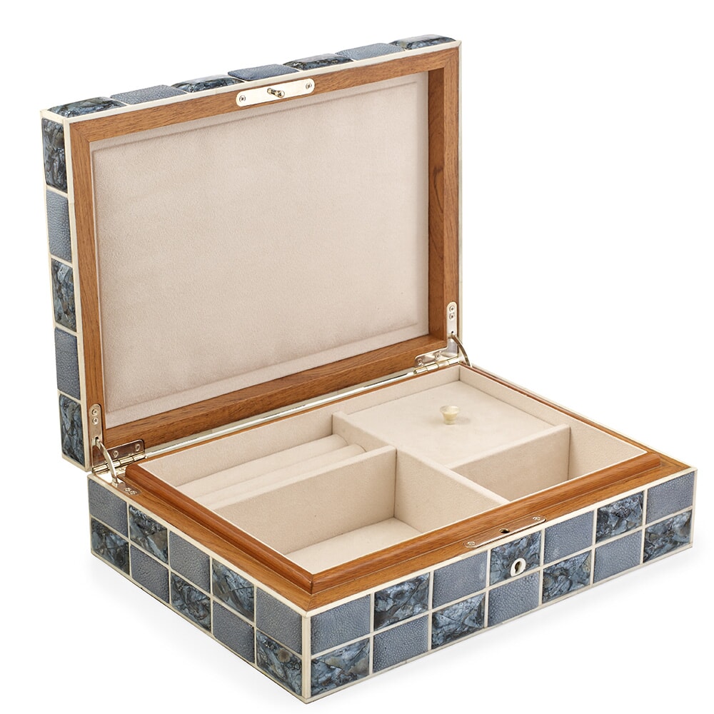 Shagreen & Agate Quilt Jewelry Box