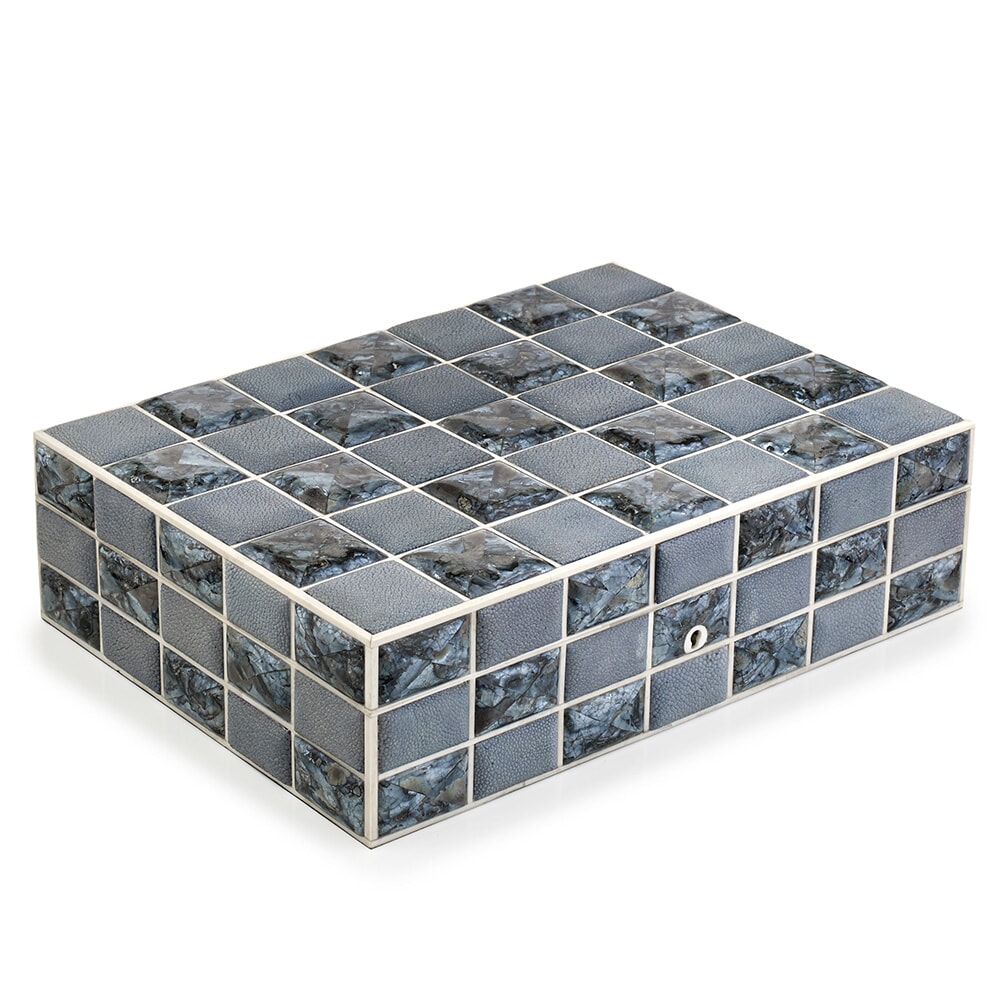 Shagreen & Agate Quilt Jewelry Box