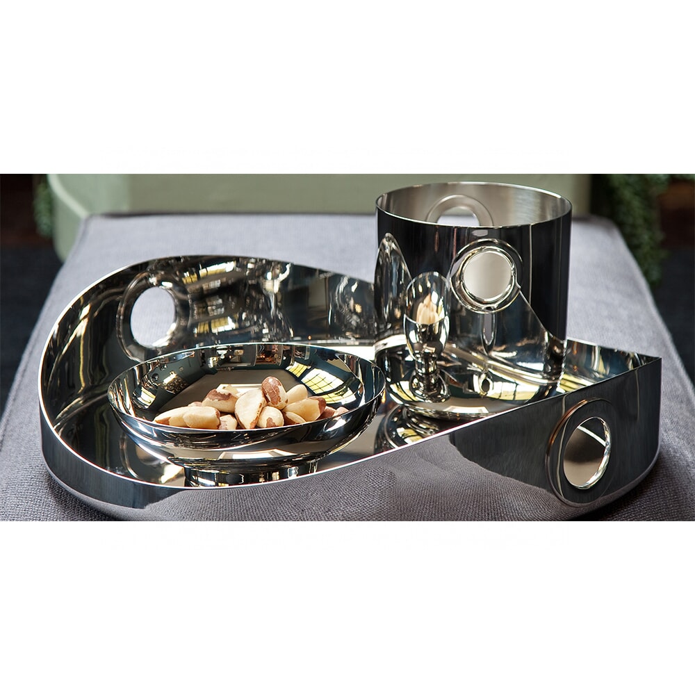 Christofle Oh De Christofle Stainless Steel Round Tray