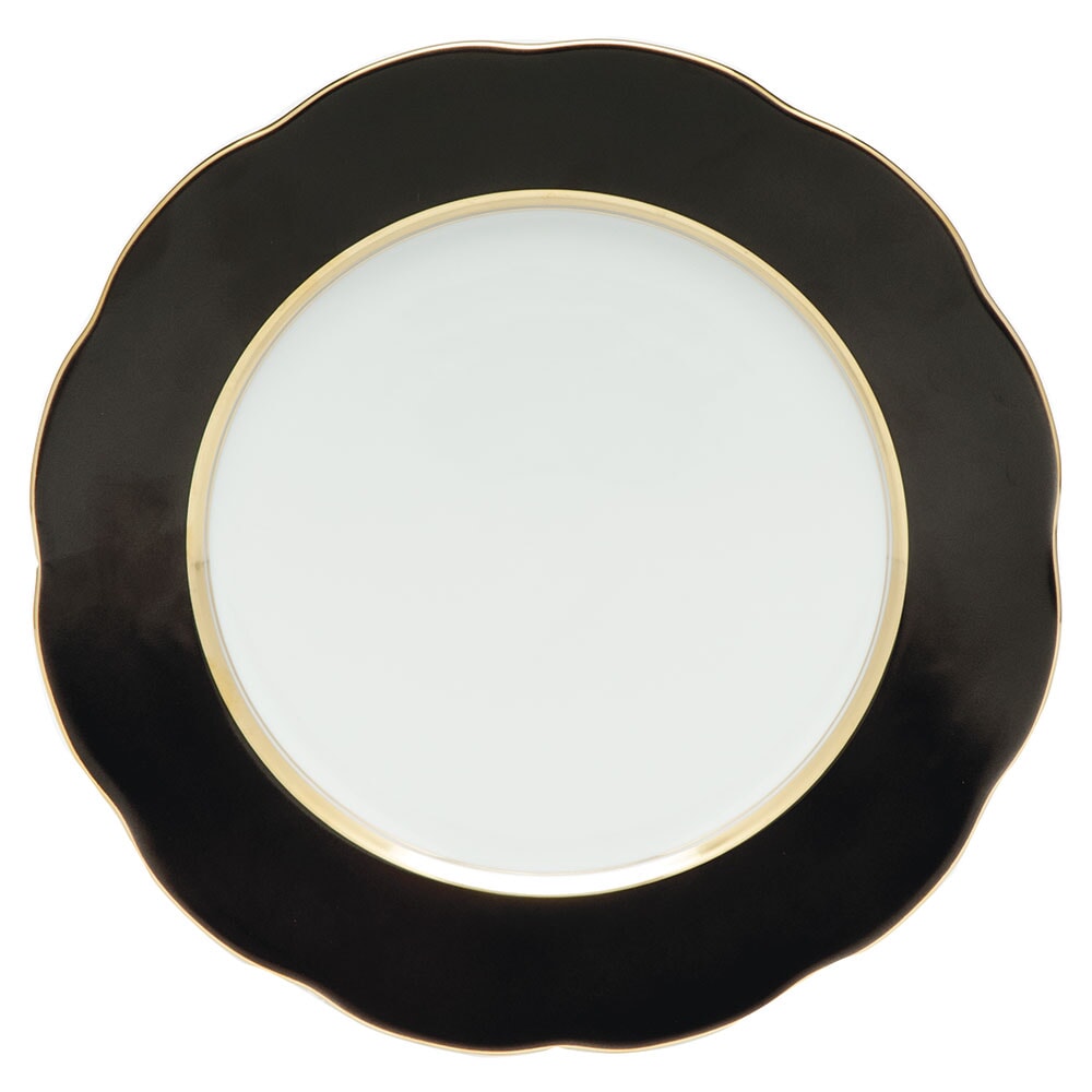 Herend Silk Ribbon Charger / Presentation Plate Black