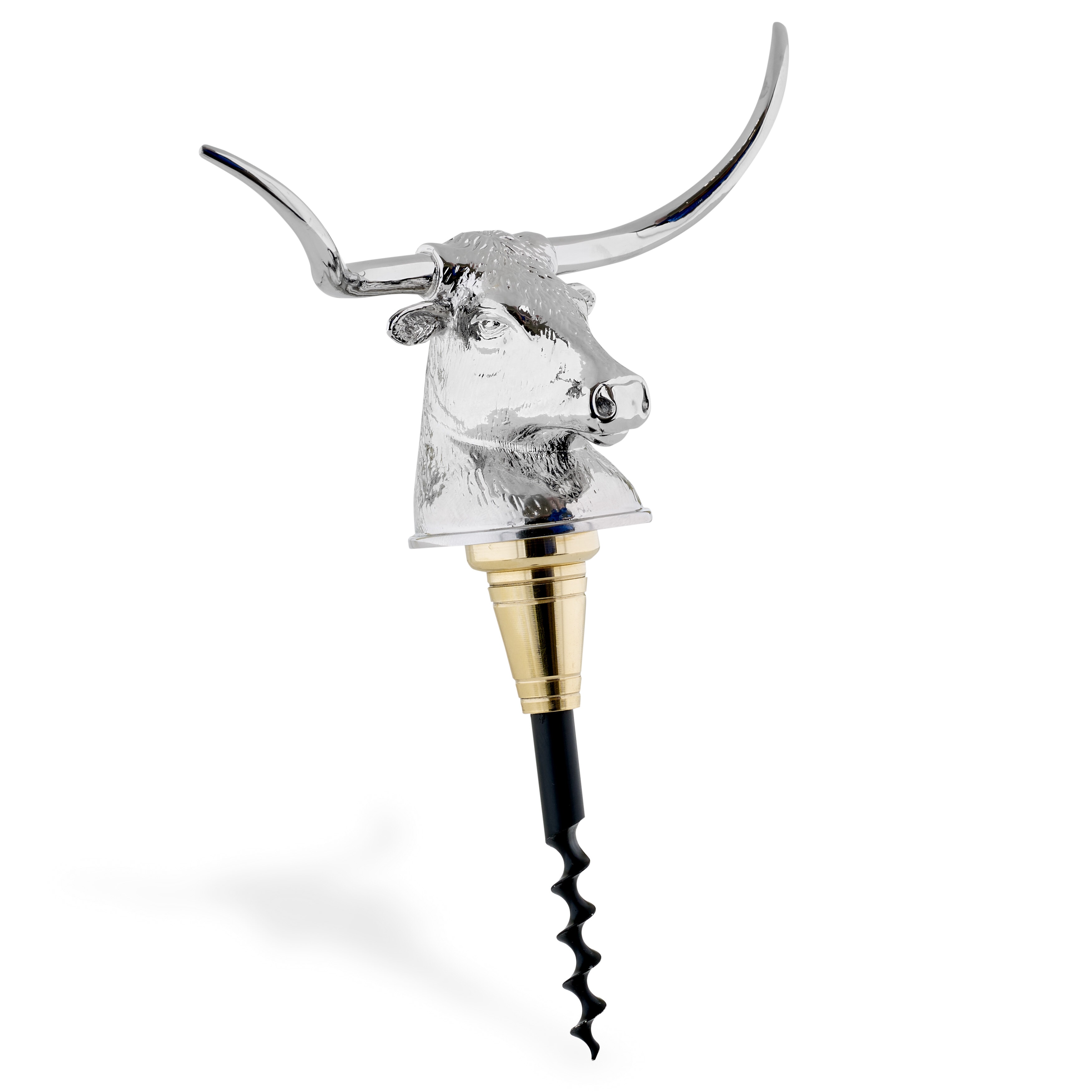 Silver Plated Longhorn Cork Screw