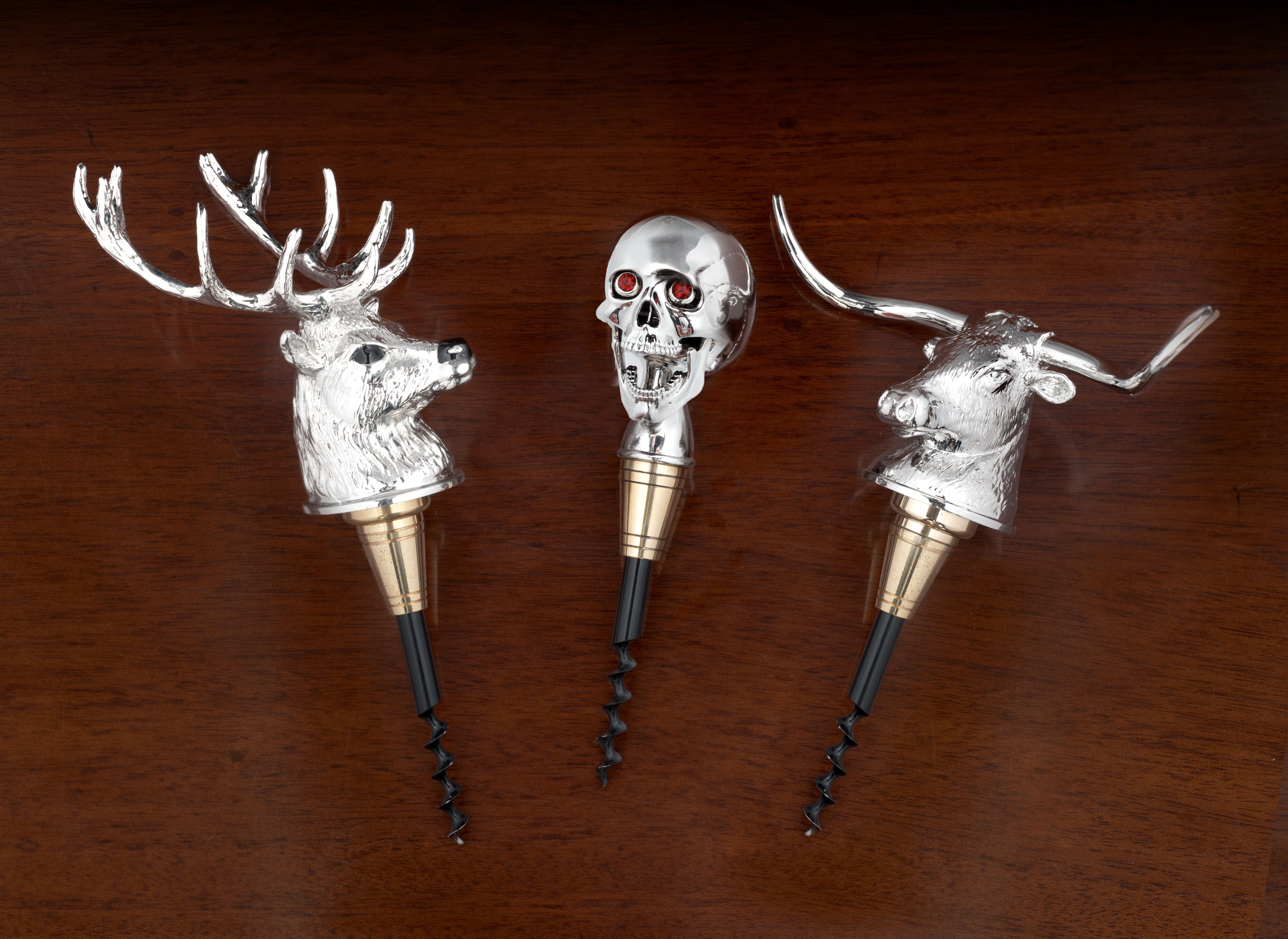 Sterling Silver Stag Cork Screw