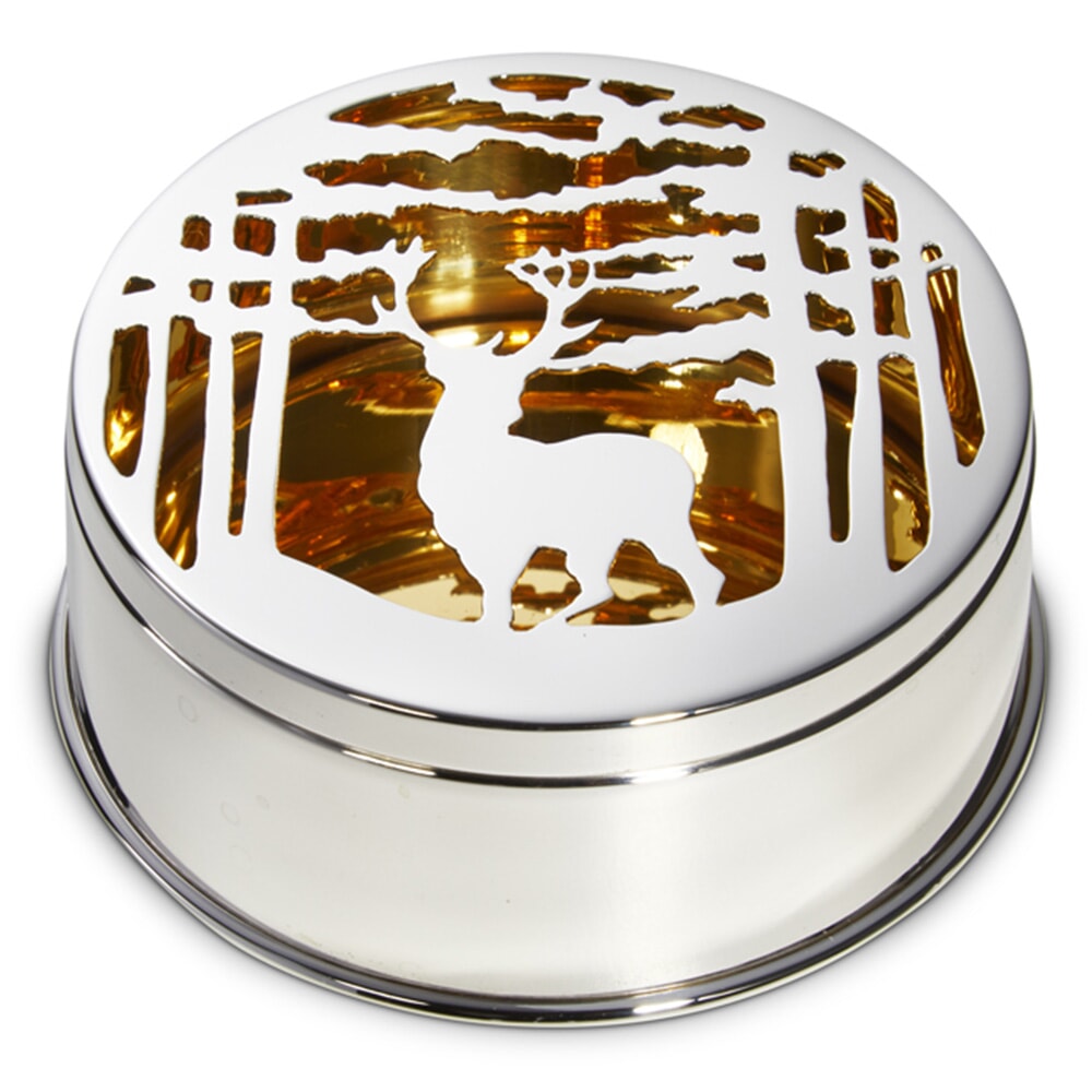 Sterling Silver Hand-Pierced Stag Box