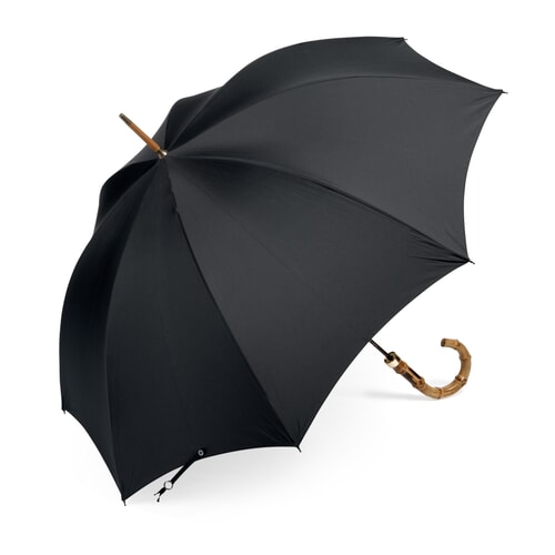 Black Umbrella with Bamboo Handle 1
