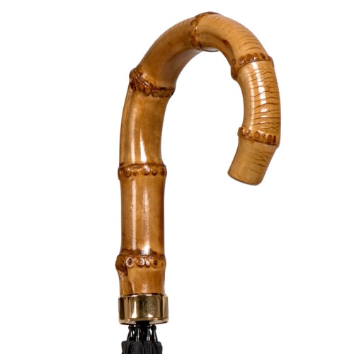 Black Umbrella with Bamboo Handle 2