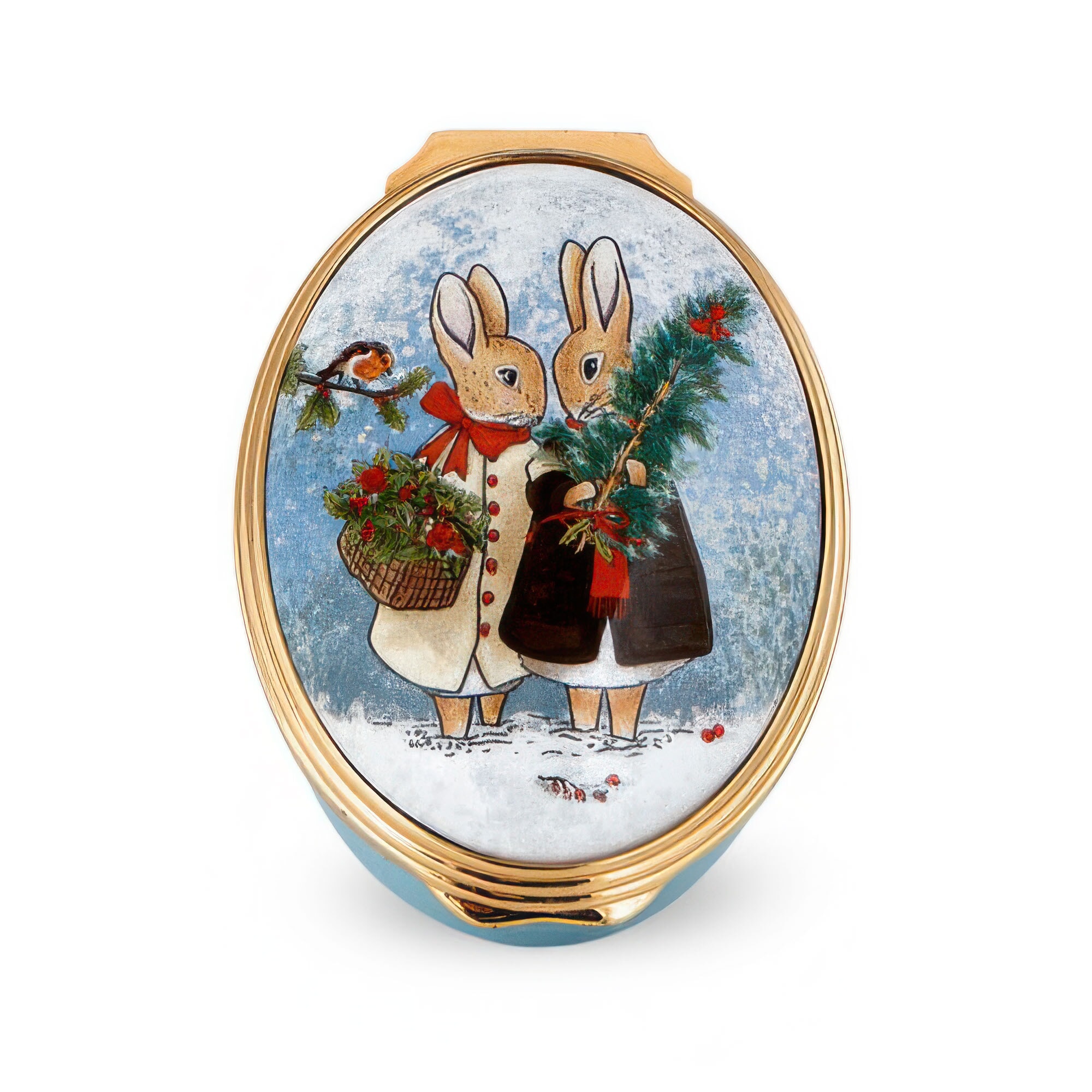 Halcyon Days Friendship At Christmas Enamel Box