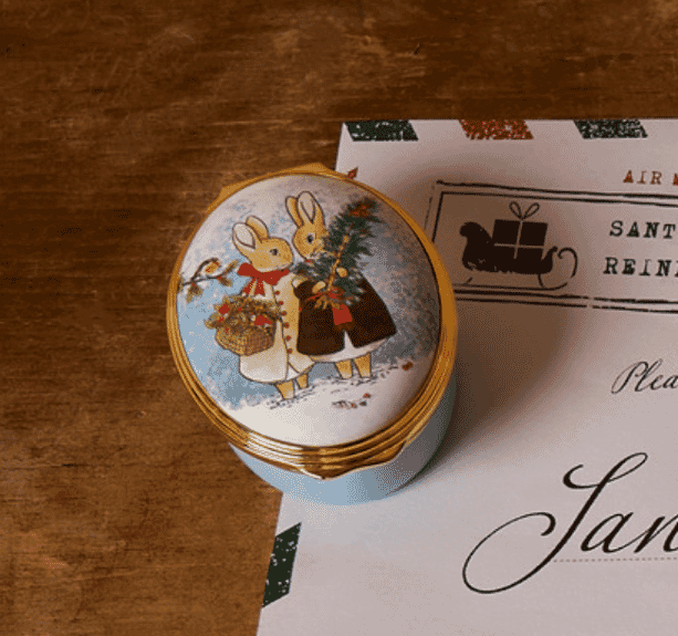 Halcyon Days Friendship At Christmas Enamel Box