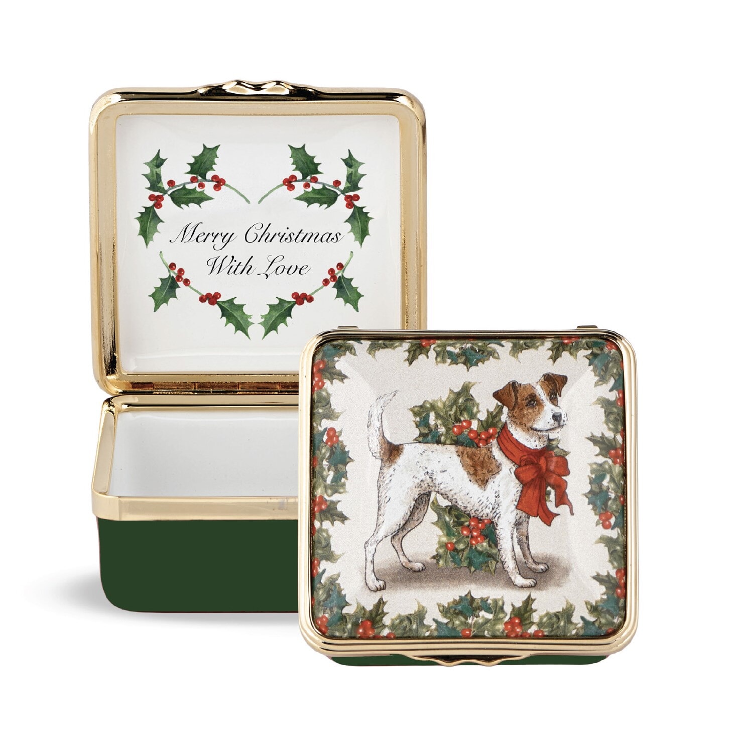Halcyon Days Waiting For Christmas Enamel Box
