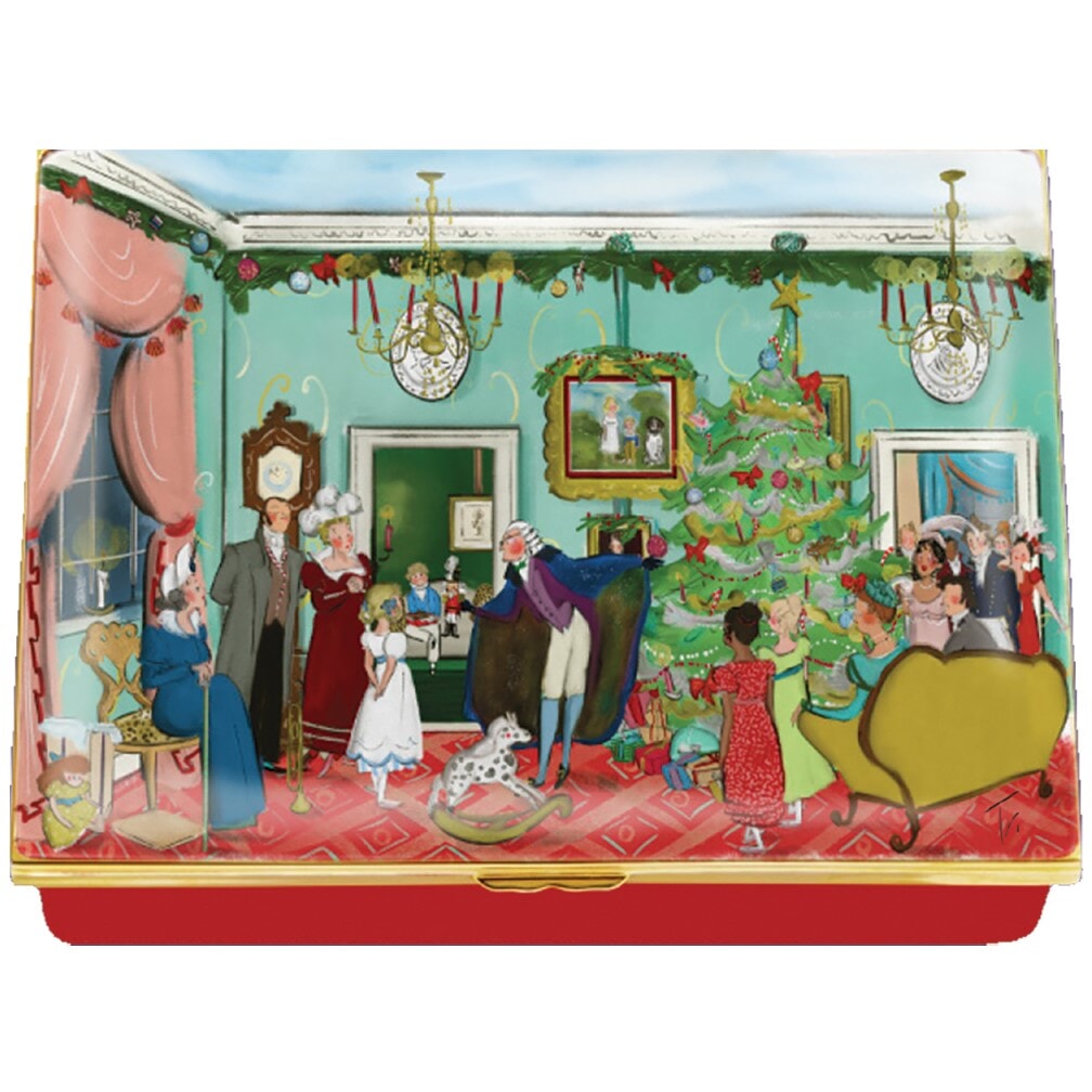 AZ668 - Halcyon Days Nutcracker Party Scene Enamel Box