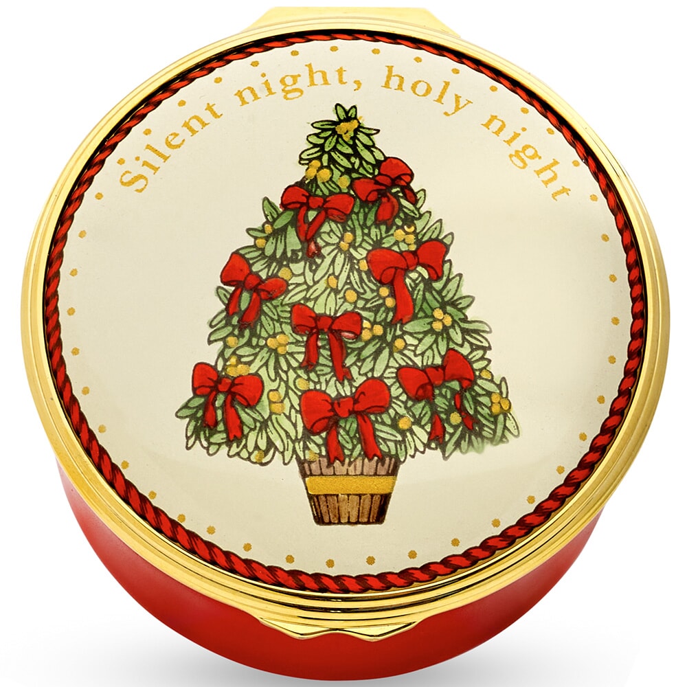 AH608 - Halcyon Days "Silent Night" Music Box with Christmas Tree