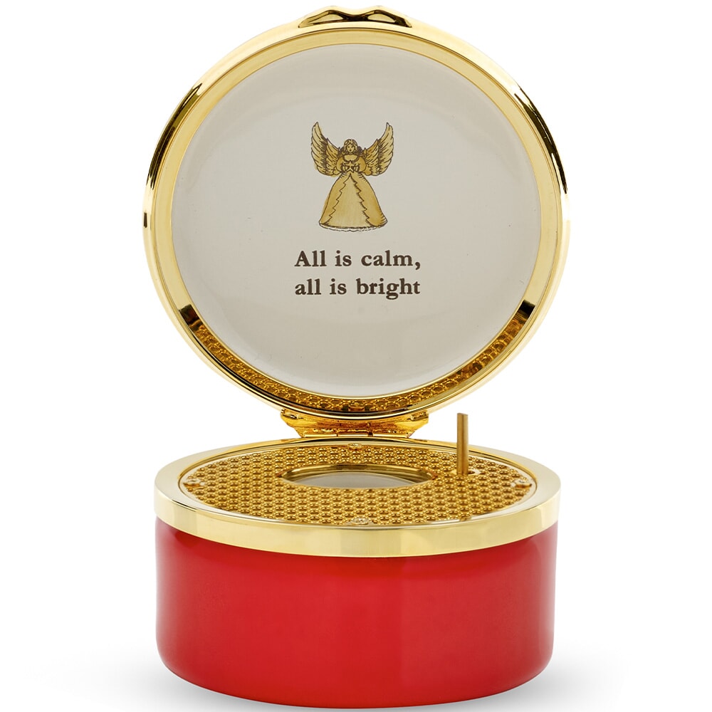 AH608 - Halcyon Days "Silent Night" Music Box with Christmas Tree