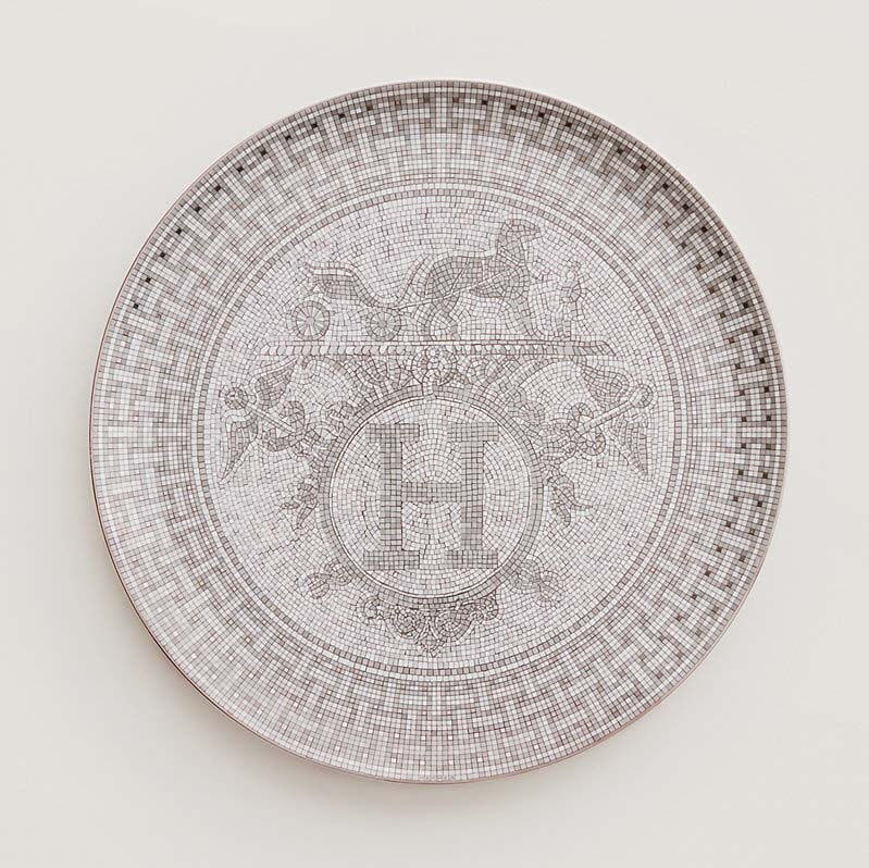 Hermes Mosaique au 24 platinum Tart Platter