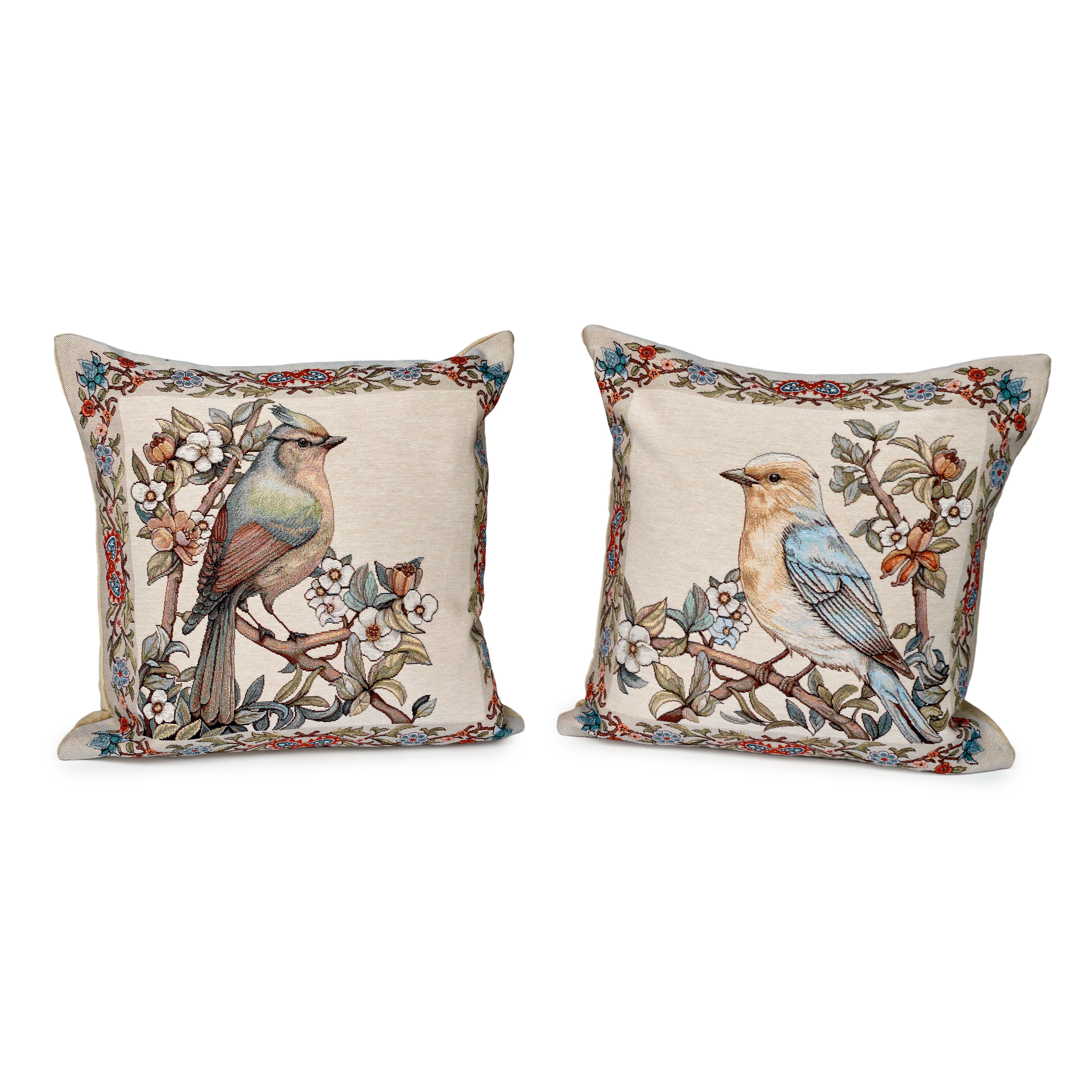 Morris Bird Tapestry Pillows, Cream