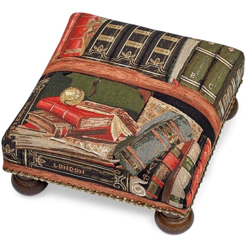 Library Tapestry Footstool