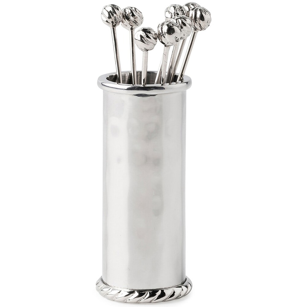 Juliska Graham Stainless Steel 8-Cocktail Pick & Holder Set