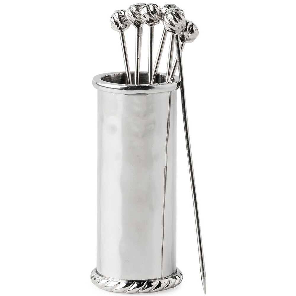 Juliska Graham Stainless Steel 8-Cocktail Pick & Holder Set