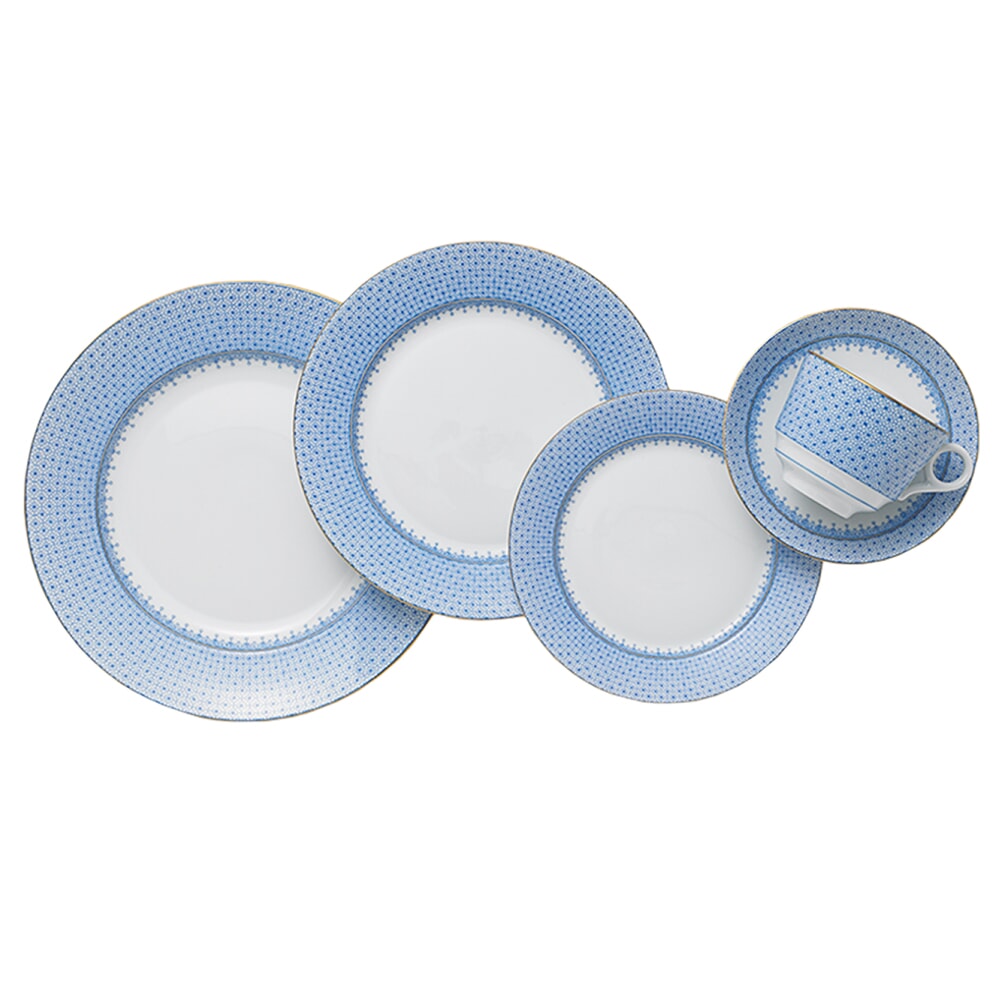Mottahedeh Cornflower Lace 5 Piece Place Setting