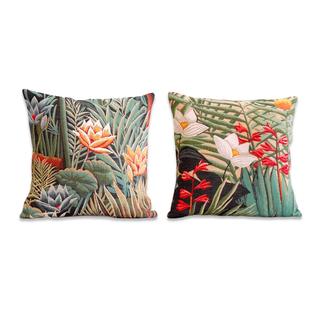 Jungle Lotus Tapestry Pillows