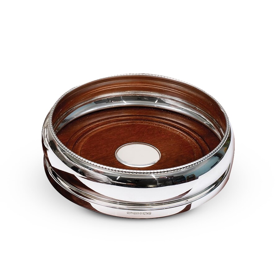 EXCLUSIVE Sterling Silver Beaded Barrel Wine Coasters