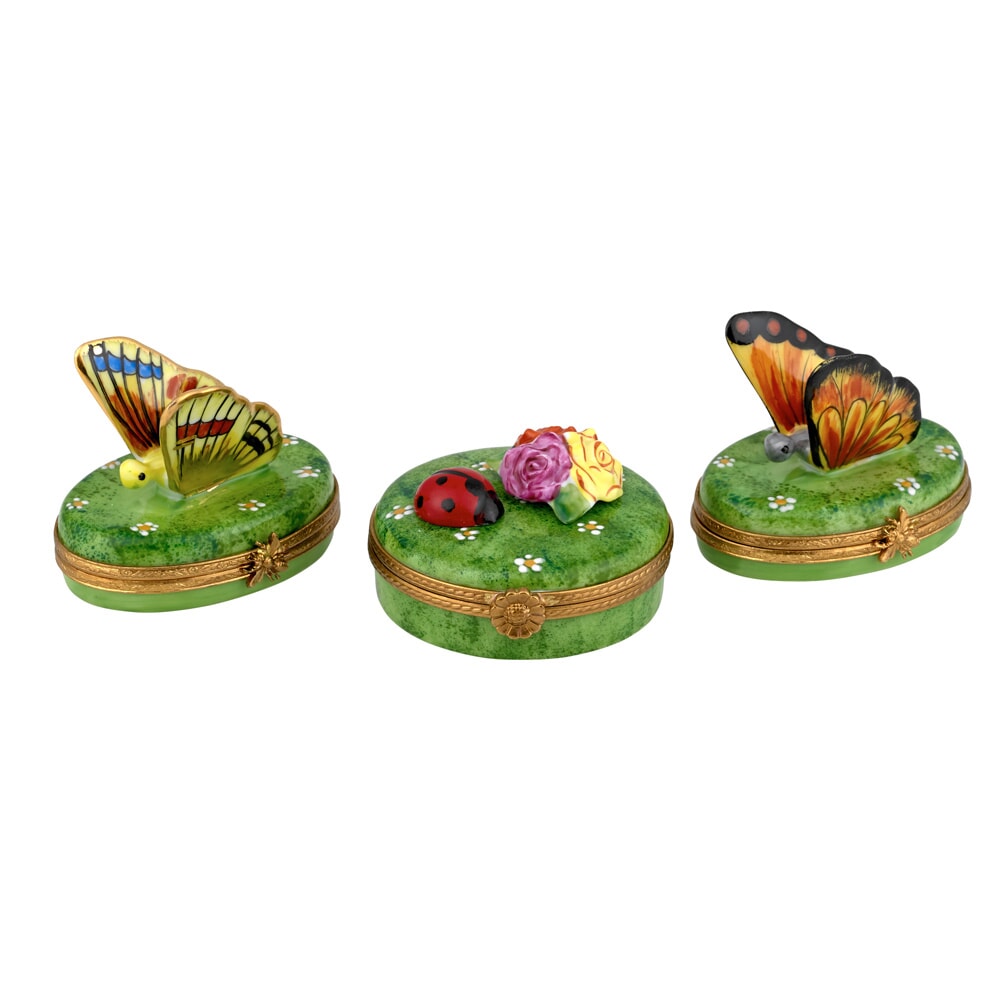 EXCLUSIVE Ladybug & Flowers Limoges Box