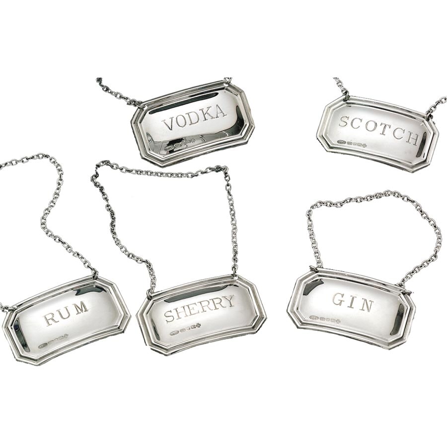 EXCLUSIVE Sterling Silver Decanter Labels
