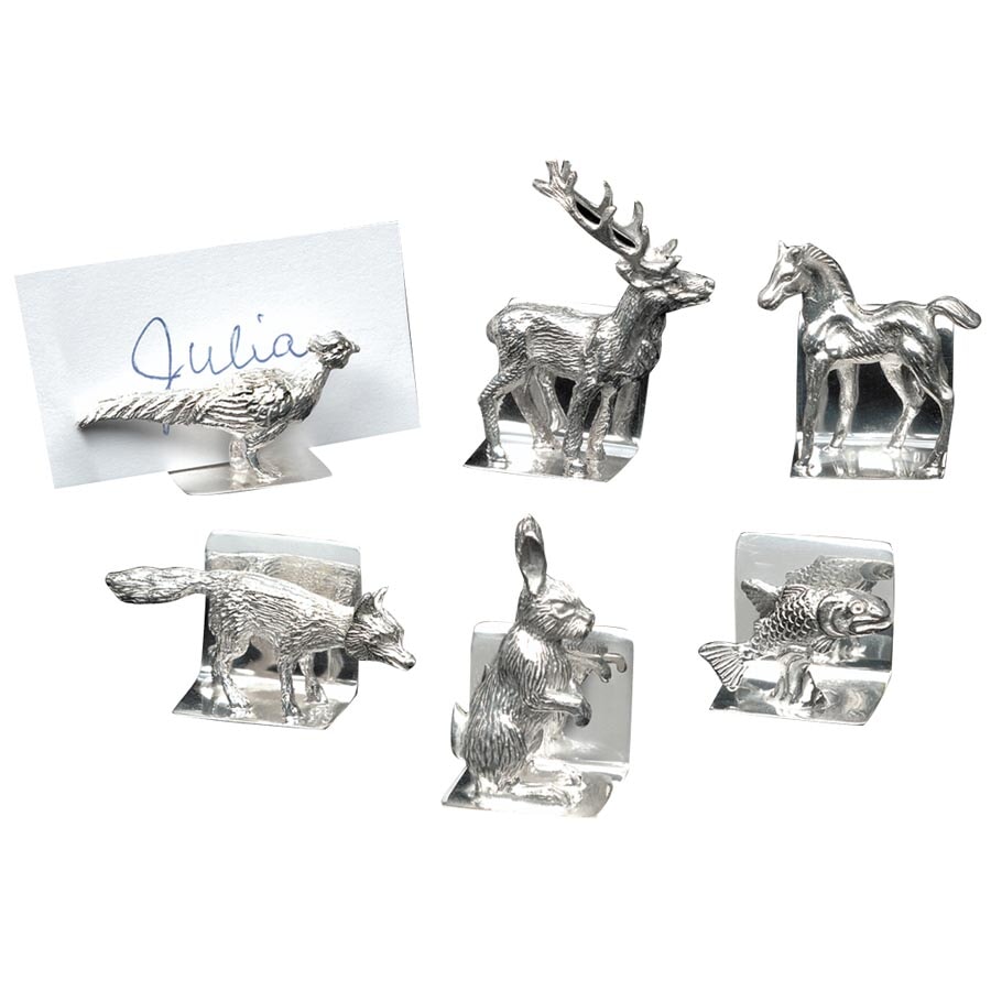 EXCLUSIVE Sterling Silver Animal Place Card Holder