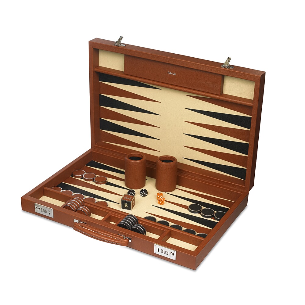 EXCLUSIVE Leather & Chrome Backgammon Sets