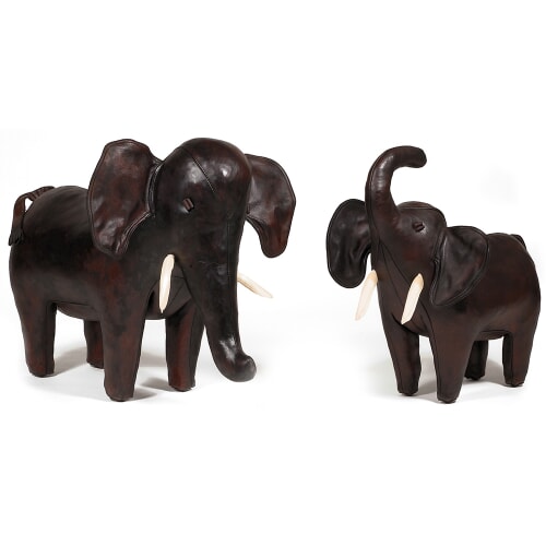 Leather Elephant Footstools 0