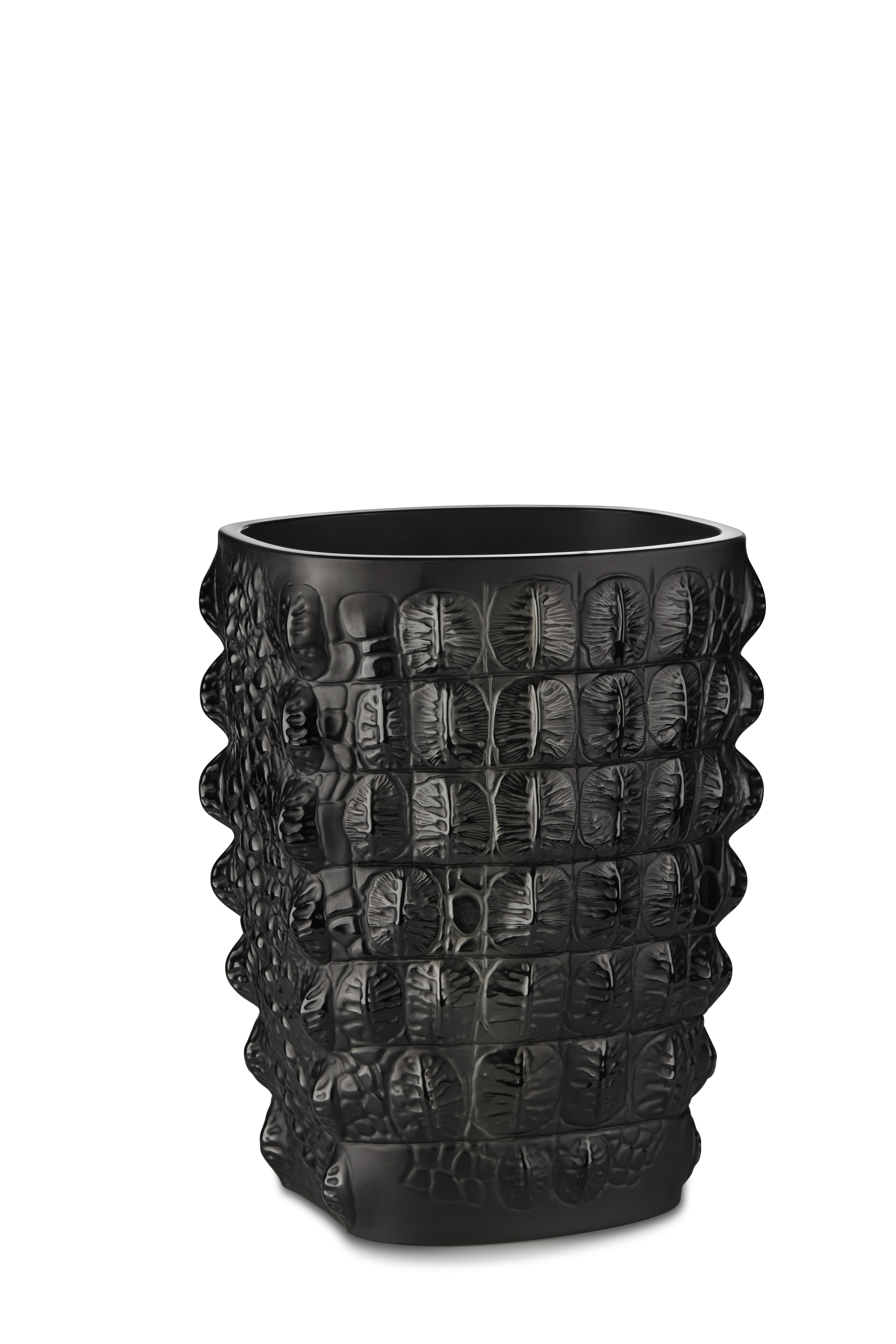 Lalique Crystal Croco Vase