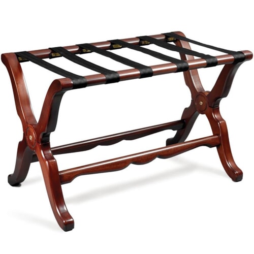 Scully Bag Rack Extra-Long Mahogany Luggage Racks