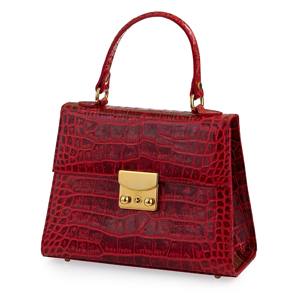 Small Faux Crocodile Leather Bag