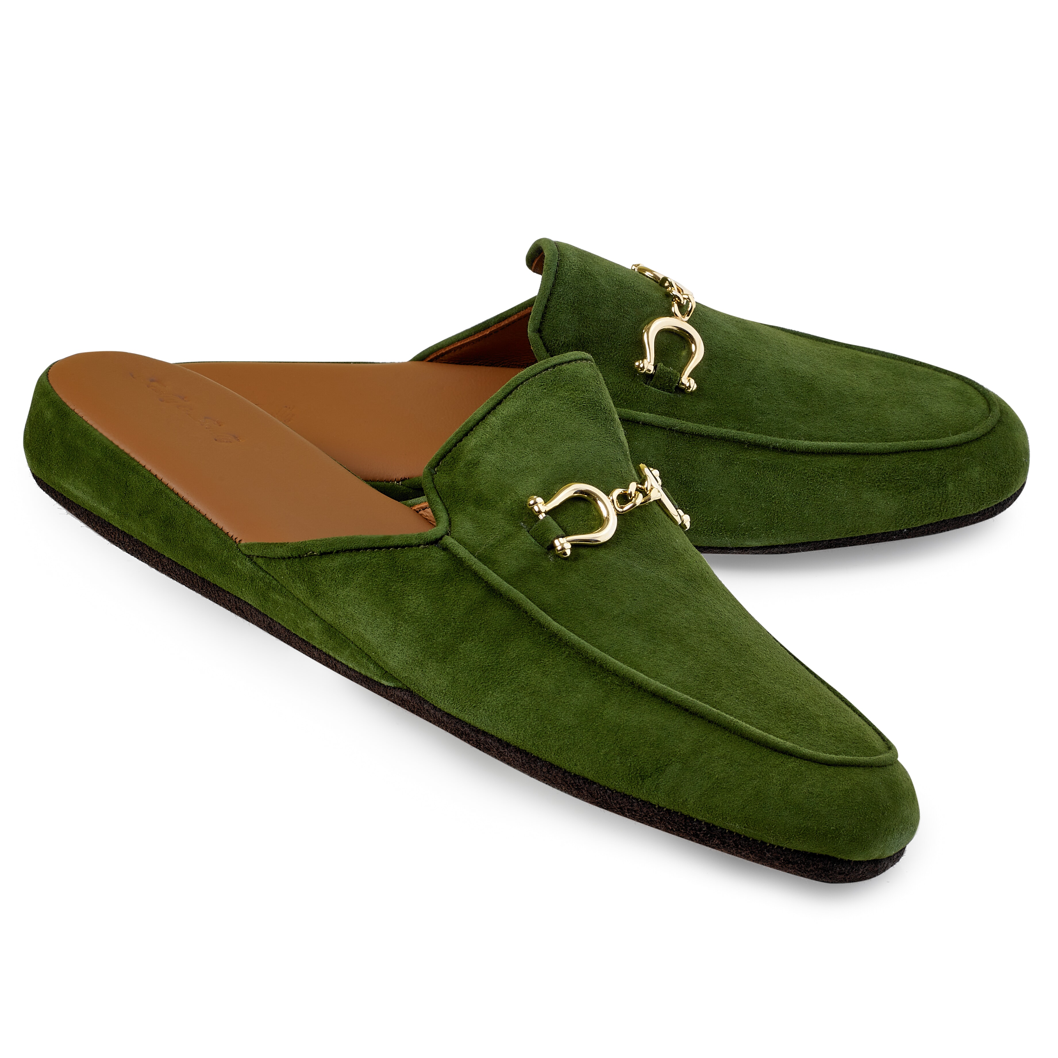 BB600 - Men's Green Suede Slippers