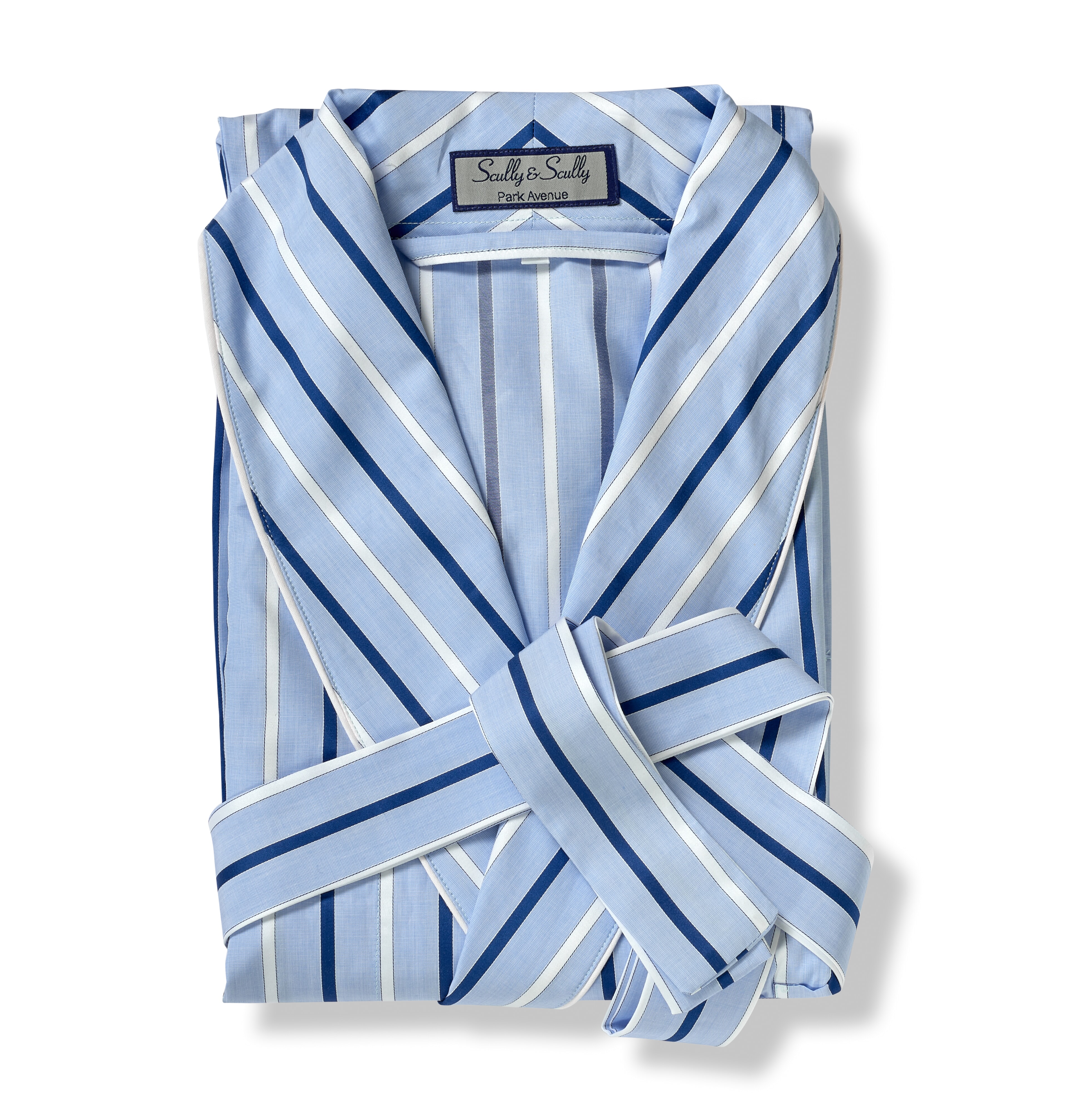 Men's Blue Striped Cotton Robes