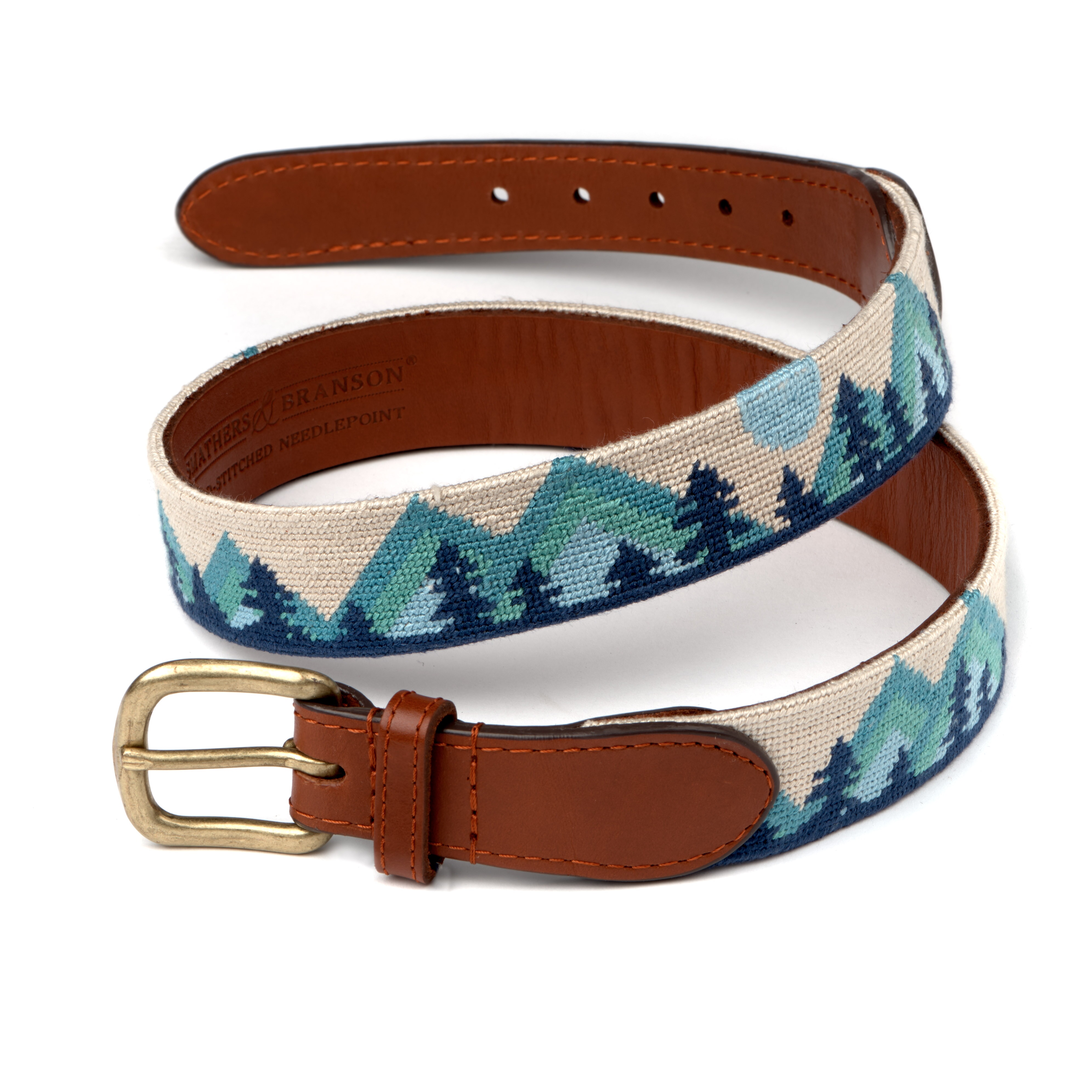 Mod Mountain Needlepoint Belt