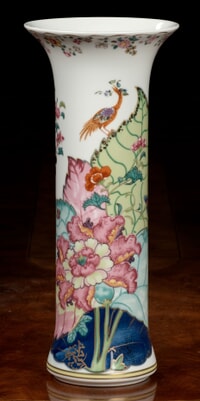 mottahedeh tobacco leaf vase Collection of Four (4) Vintage Porcelain Vases. Includes 2 bottle vase, 1 cylinder with flared rim, I square baluster. Va From the Tobacco Leaf Collection Mottahedeh ~ Tobacco Leaf ~