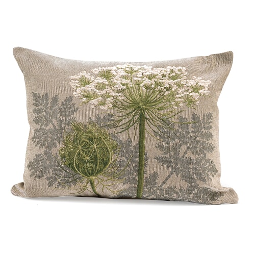 AV134 - White Umbels on Natural Tapestry Pillow