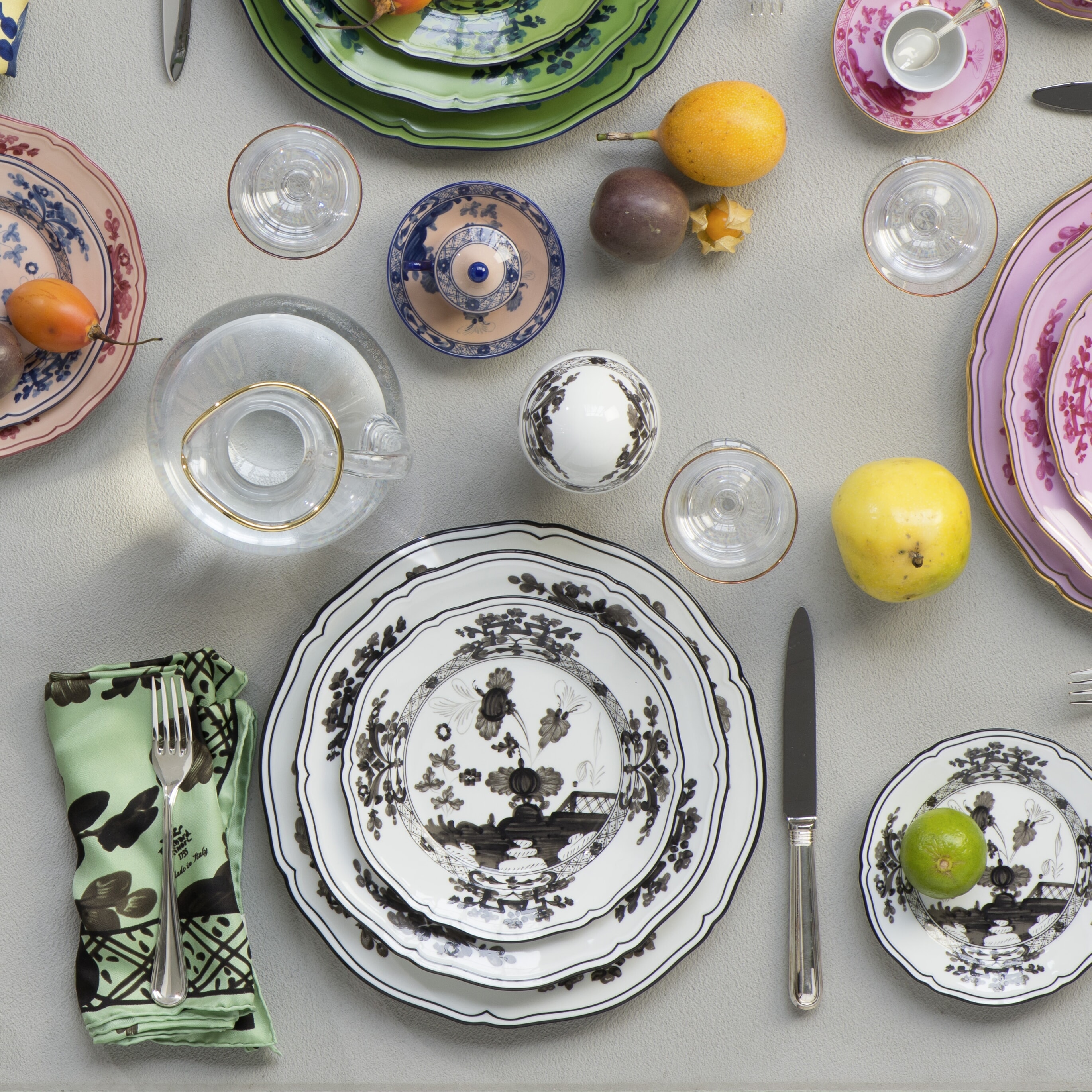 Plateau Richard Ginori – IL CIGNO – Fune' Orange – Porcelaine